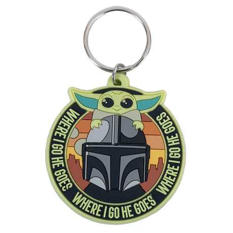 Star Wars: The Mandalorian Grogu & Mando PVC Keyring Default Title - Keyrings at Gift Moments