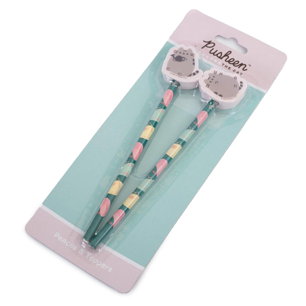 Pusheen 2pk Pencil & Topper Set - Pens & Pencils at Gift Moments