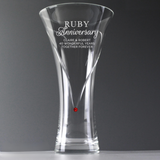 Personalised Ruby Anniversary Large Hand Cut Diamante Heart Vase - Vases & Plant Pots at Gift Moments