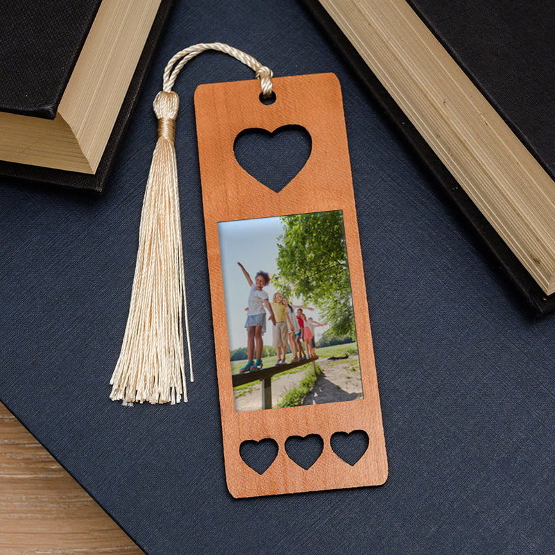 Personalised Photo Upload Heart Bookmark Default Title - Bookmarks at Gift Moments