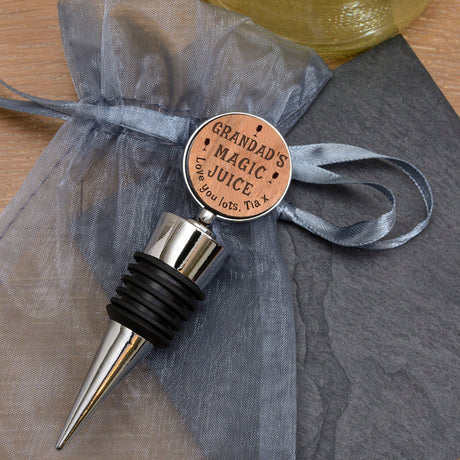 Personalised Cherrywood Magic Juice Bottle Stopper: 4 - Barware By Gift Moments