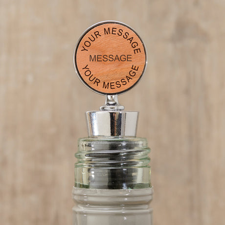 Personalised Wood Message Bottle Stopper - Barware at Gift Moments