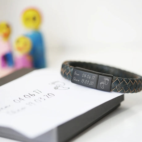 Personalised Handwriting Men's Bracelet in Iron Medium 20cm - Bracelets at Gift Moments