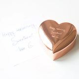 Personalised Handwriting Rose Gold Heart Trinket Box - Trinket Boxes at Gift Moments