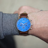 Bespoke Men's Architect Blue Motivator Walnut Contactless Payment Watch - Watches at Gift Moments