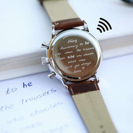 Bespoke Men's Architect Blue Motivator Walnut Contactless Payment Watch - Watches at Gift Moments