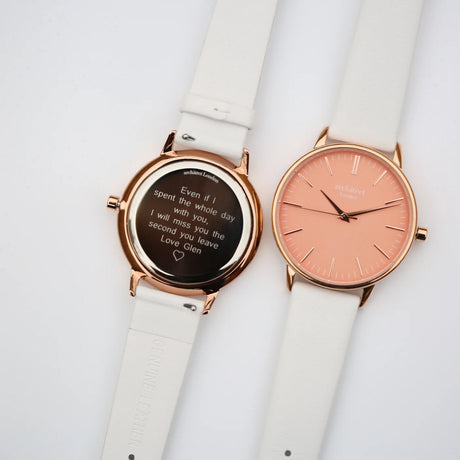 Personalised Ladies Architēct Coral Watch White - Watches at Gift Moments