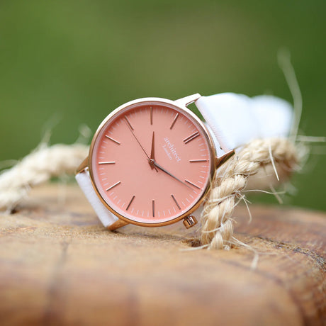 Personalised Ladies Architēct Coral Watch White - Watches at Gift Moments