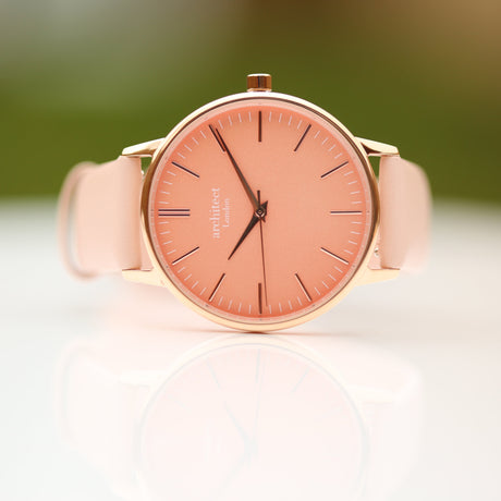 Bespoke Ladies Architēct Coral Watch in Light Pink - Watches at Gift Moments