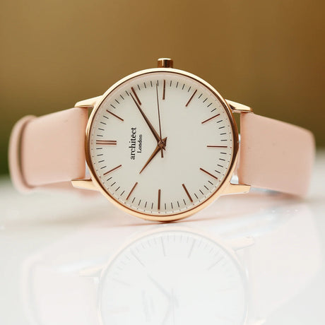 Personalised Ladies Architēct Blanc Watch Light Pink - Watches at Gift Moments