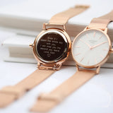 Personalised Ladies Architēct Blanc Watch - Rose Gold Mesh - Watches at Gift Moments