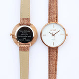 Personalised Ladies Anaii Watch in Hazel Wood - Watches at Gift Moments