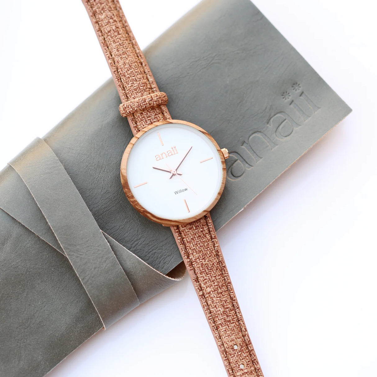 Personalised Ladies Anaii Watch in Hazel Wood - Watches at Gift Moments