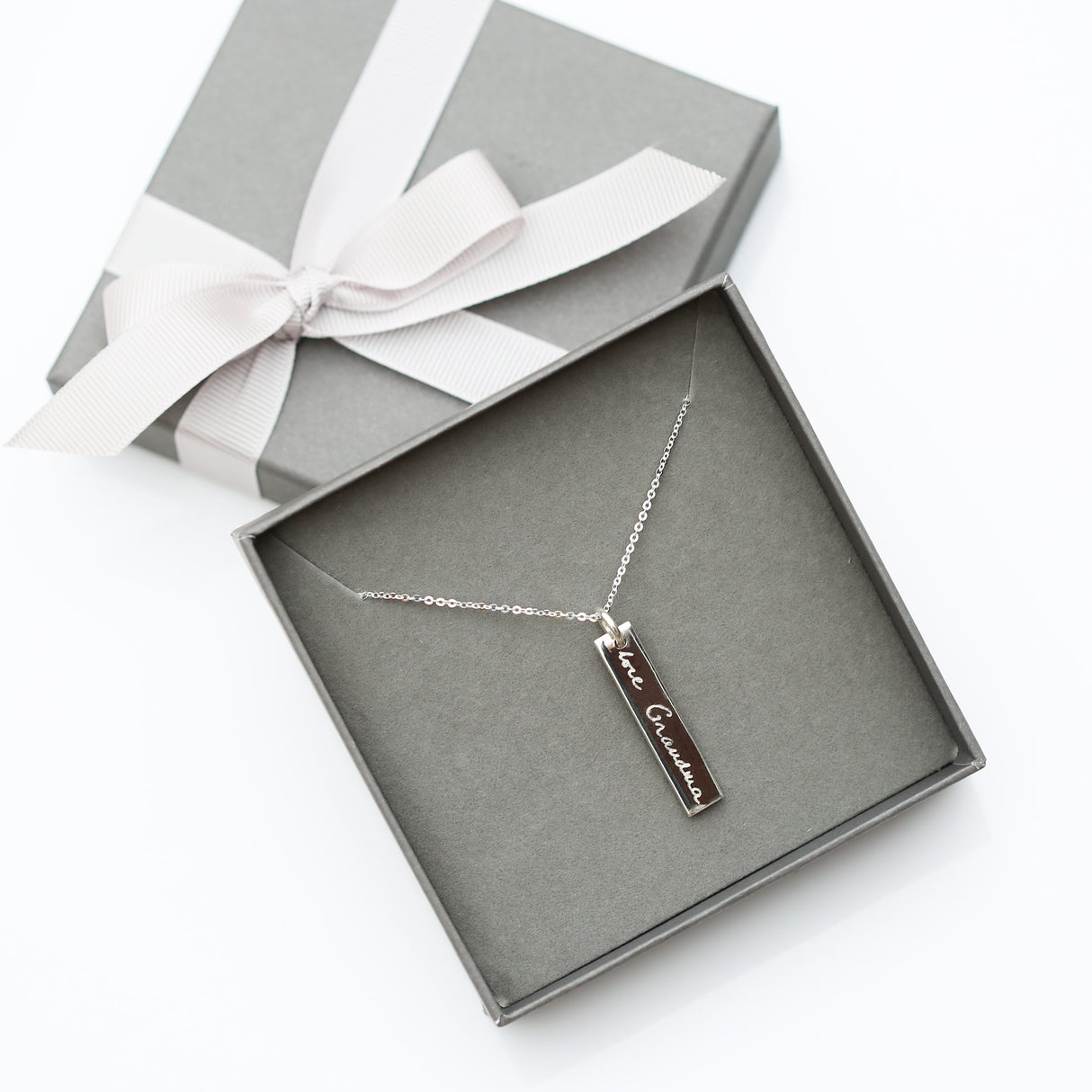 Personalised Handwriting Sterling Silver Bar Necklace - Necklaces at Gift Moments