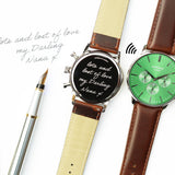 Bespoke Men's Architect Green Motivator Walnut Contactless Payment Watch - Watches at Gift Moments