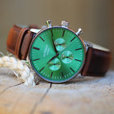 Bespoke Men's Architect Green Motivator Walnut Contactless Payment Watch - Watches at Gift Moments