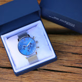 Personalised Men's Architect Motivator Blue Silver - Watches at Gift Moments