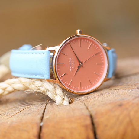 Personalised Ladies Architēct Coral Watch Light Blue - Watches at Gift Moments