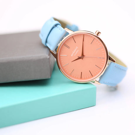 Personalised Ladies Architēct Coral Watch Light Blue - Watches at Gift Moments