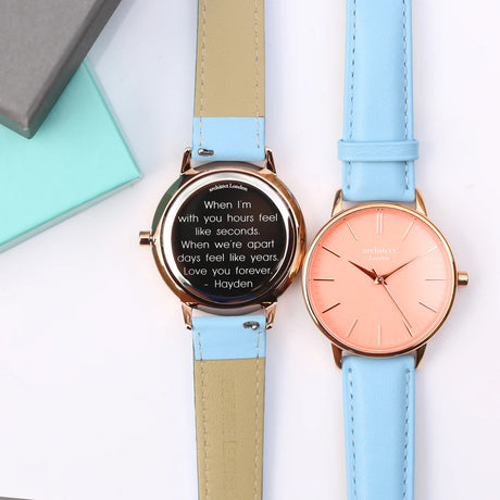 Personalised Ladies Architēct Coral Watch Light Blue - Watches at Gift Moments