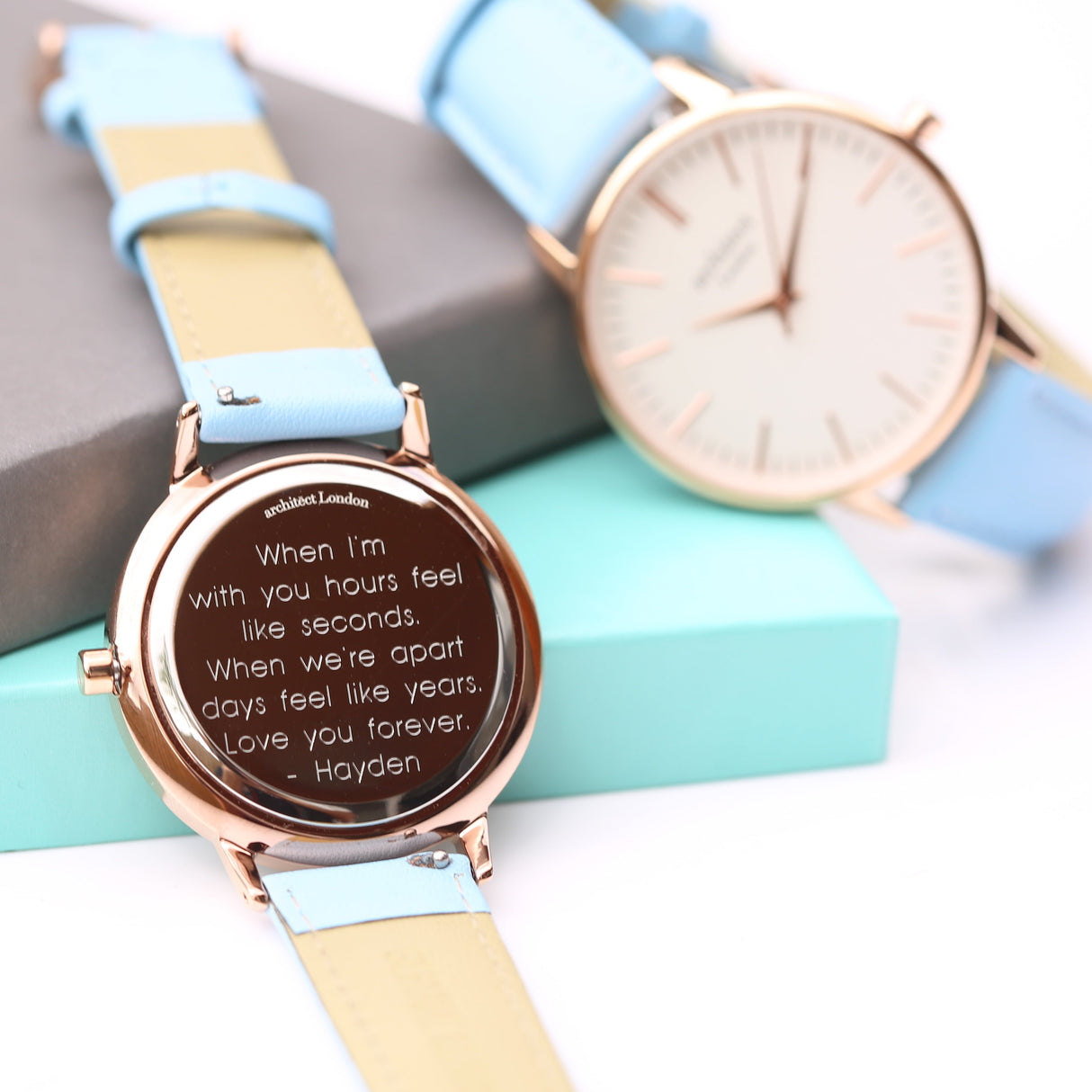 Personalised Ladies Architēct Blanc Watch Light Blue: 2 - Watches By Architect Watches