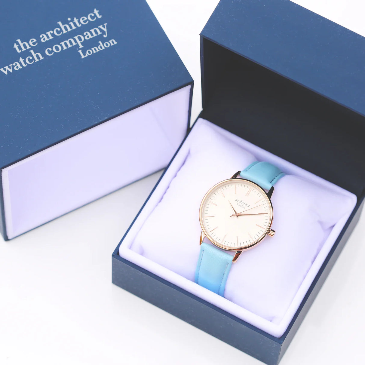 Personalised Ladies Architēct Blanc Watch Light Blue: 4 - Watches By Architect Watches