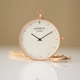 Personalised Architect Modern Pocket Watch Rose Gold - Watches at Gift Moments