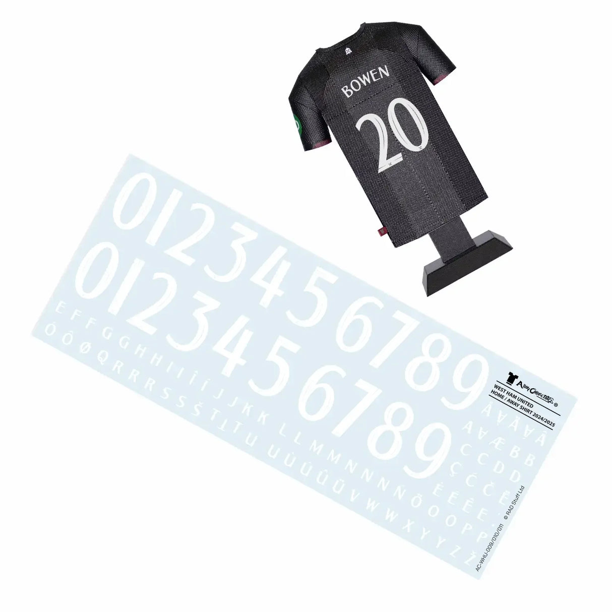 West Ham United FC 24/25 Metal Away Shirt - Display Kit at Gift Moments