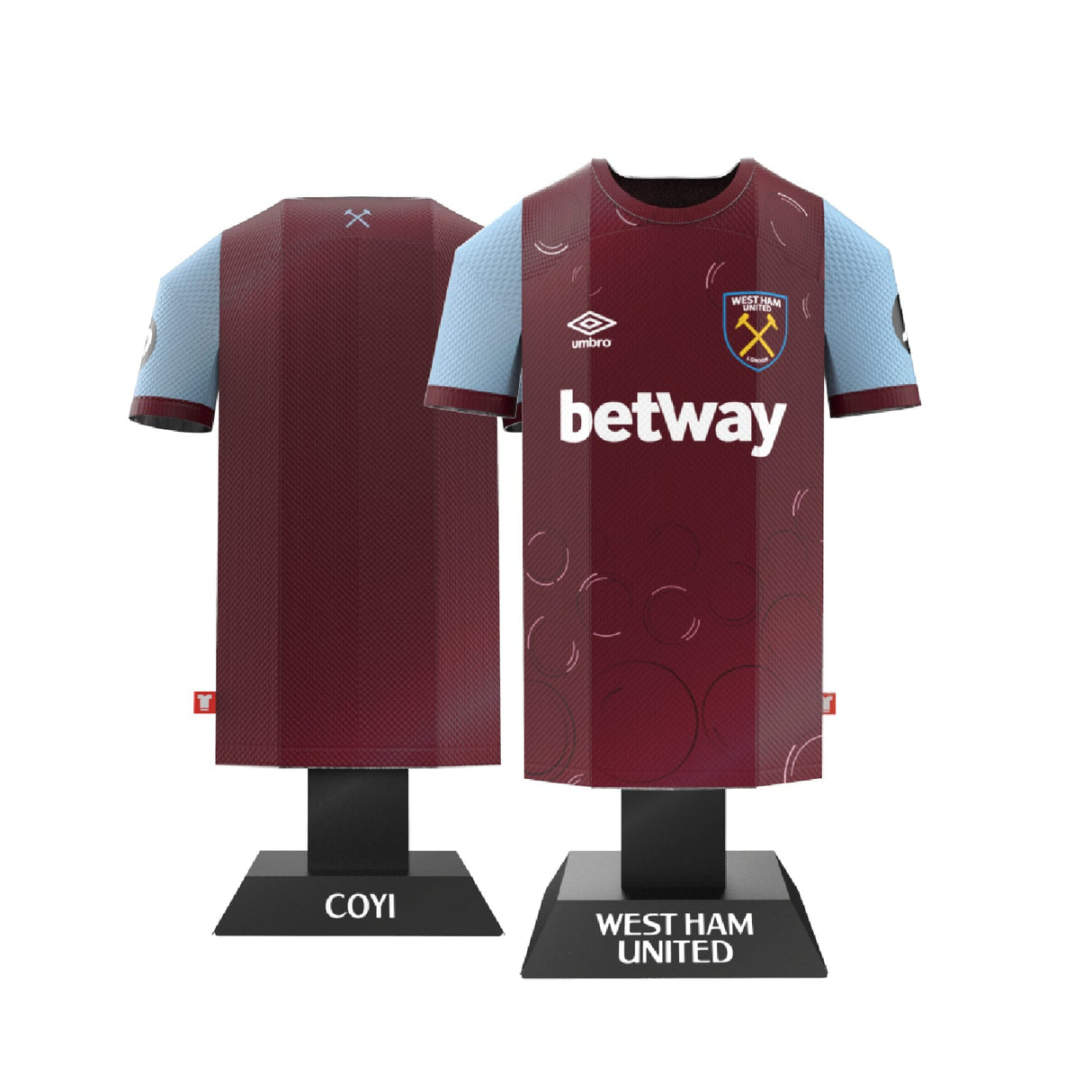 West Ham United FC 23/24 Metal Home Shirt - Display Kit at Gift Moments