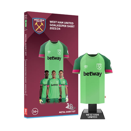 West Ham United FC 23/24 Metal Goalkeeper Shirt - Display Kit at Gift Moments