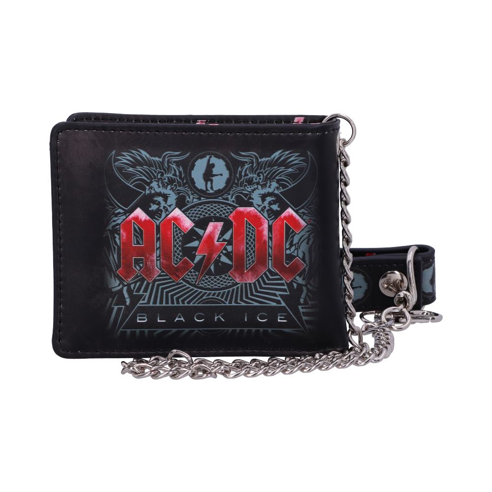 AC/DC Black Ice Embossed Wallet & Chain: 6 - Wallets By AC/DC