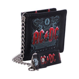 AC/DC Black Ice Embossed Wallet & Chain: 7 - Wallets By AC/DC