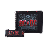 AC/DC Black Ice Embossed Wallet & Chain: 2 - Wallets By AC/DC