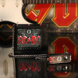 AC/DC Black Ice Embossed Wallet & Chain: 1 - Wallets By AC/DC