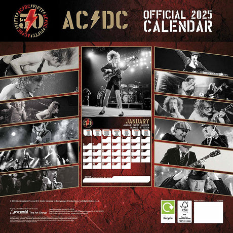 AC/DC Square Calendar 2025: 3 - Calendars By AC/DC