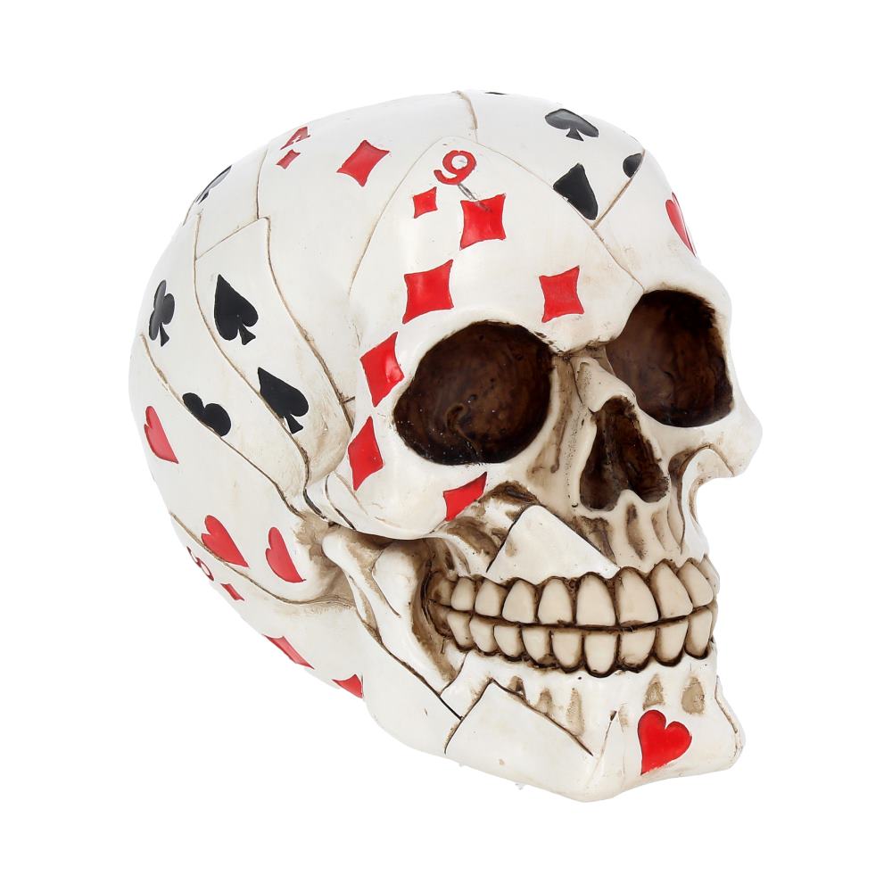 Dead Mans Hand Playing Card Skull Ornament Default Title - Figurines Medium (15-29cm) at Gift Moments