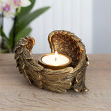 Antique Gold Angel Wing Tealight Candle Holder: 1 - Candle Holders By Gift Moments