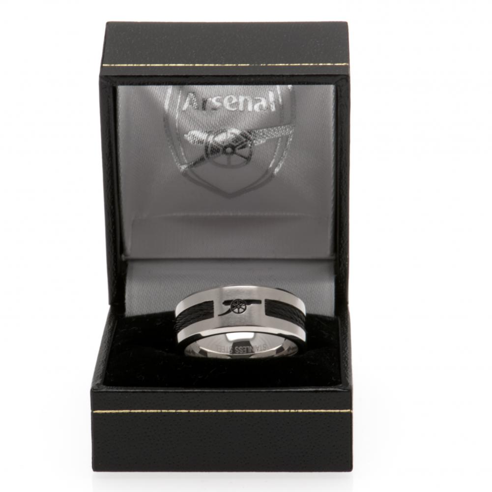 Arsenal FC Black Inlay Ring Small: 1 - Jewellery By Arsenal