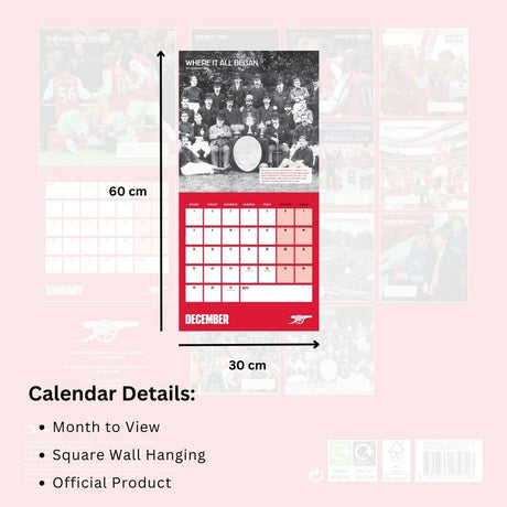 Arsenal FC Legends 2025 Square Calendar: 5 - Calendars & Planners By Arsenal