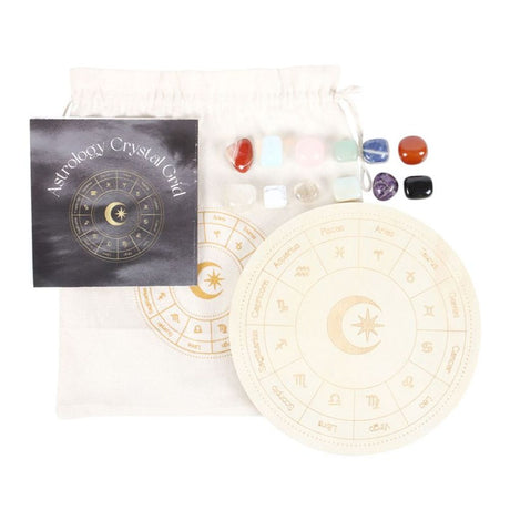 Astrology Wheel Crystal Grid Set: 2 - By Gift Moments