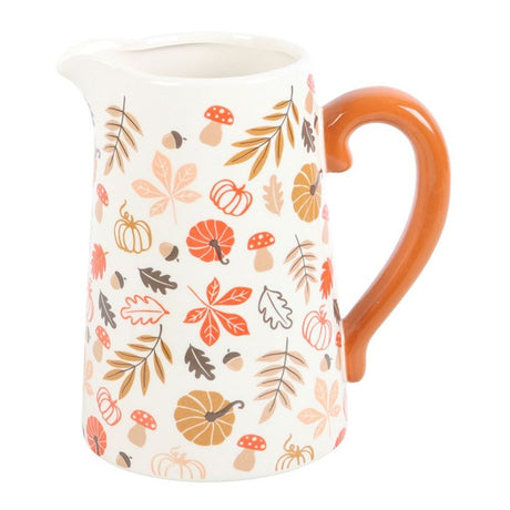 Autumn Leaves and Pumpkins Ceramic Flower Jug: 3 - Pots & Planters By Gift Moments