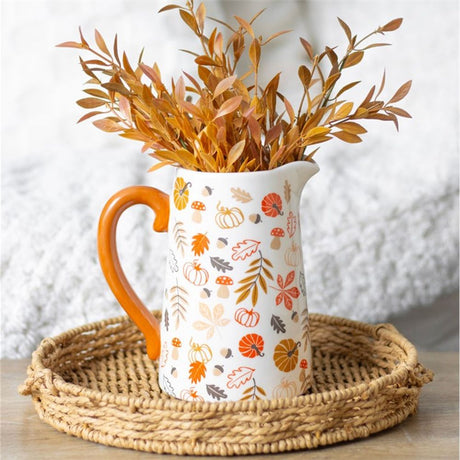 Autumn Leaves and Pumpkins Ceramic Flower Jug: 1 - Pots & Planters By Gift Moments