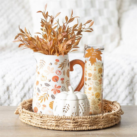 Autumn Leaves and Pumpkins Ceramic Flower Jug: 6 - Pots & Planters By Gift Moments