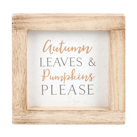 Autumn Leaves & Pumpkins Wooden Sign: 2 - Signs & Plaques By Gift Moments