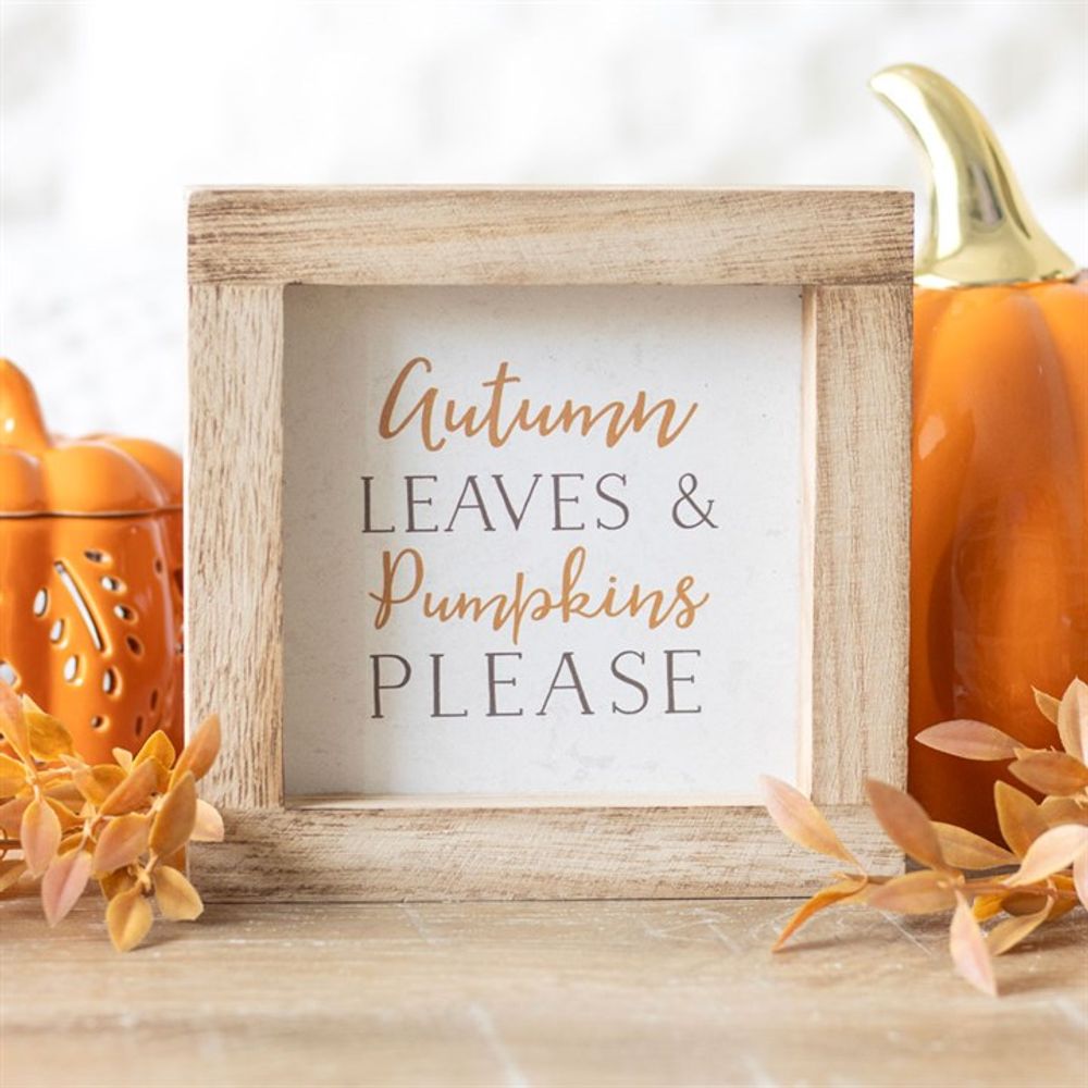 Autumn Leaves & Pumpkins Wooden Sign: 1 - Signs & Plaques By Gift Moments