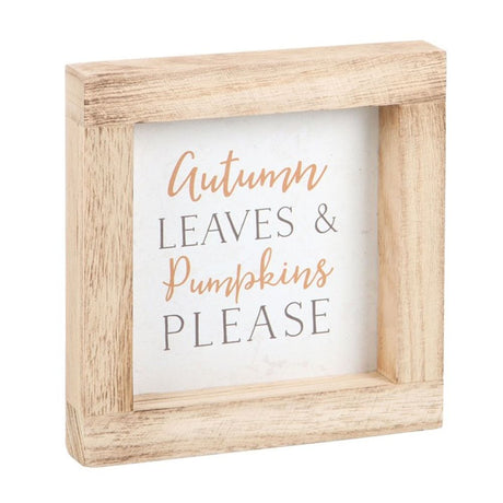 Autumn Leaves & Pumpkins Wooden Sign: 3 - Signs & Plaques By Gift Moments