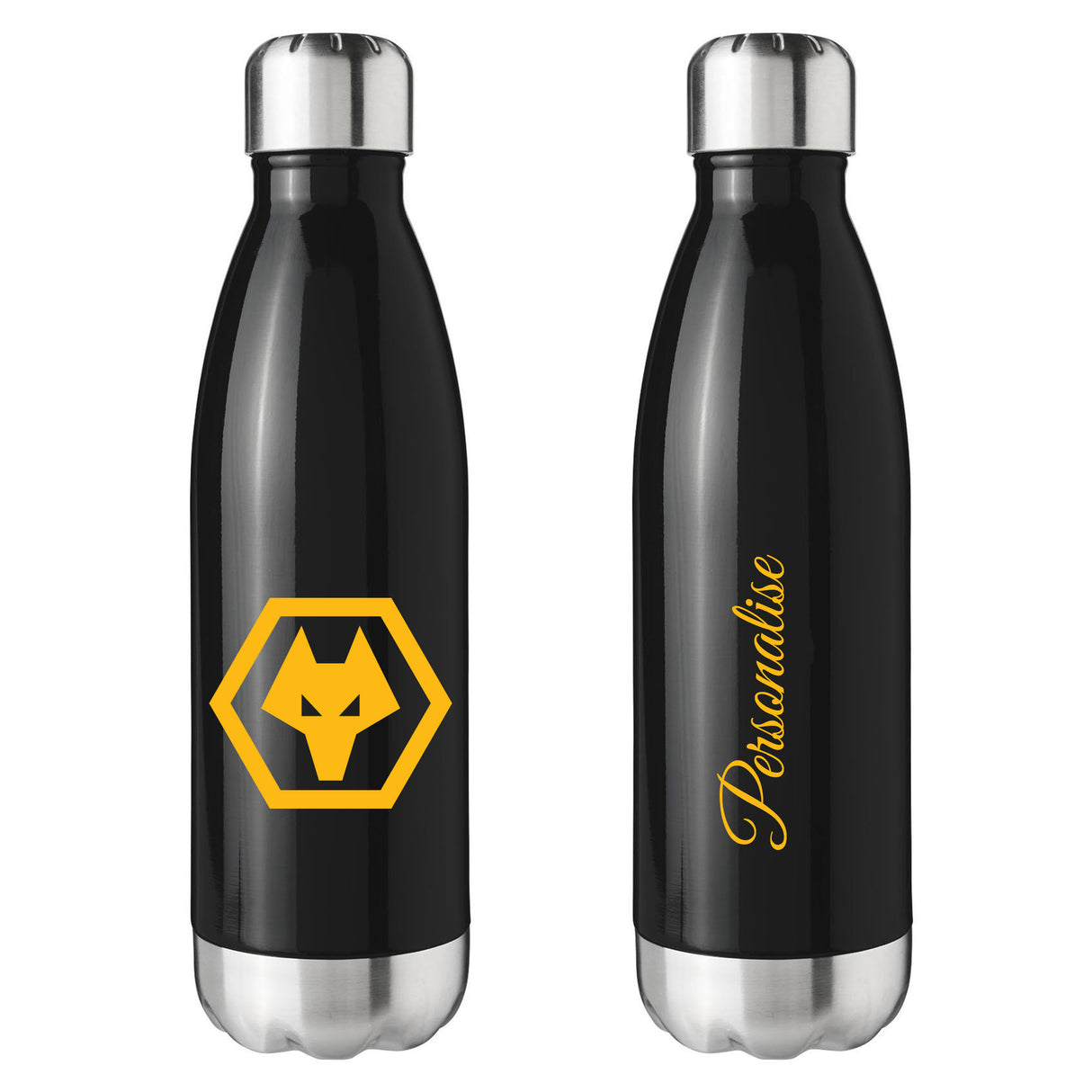 Wolves Crest Insulated Water Bottle - Black: 1 - Water Bottles By Wolverhampton Wanderers