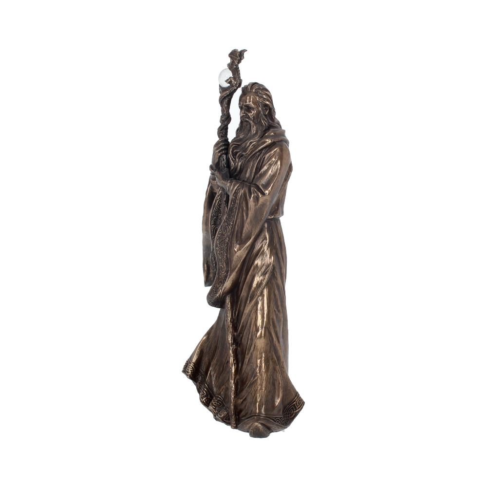 Bronze Wizard Merlin Figurine Arthurian Magic Sorcerer Ornament - Figurines Medium (15-29cm) at Gift Moments