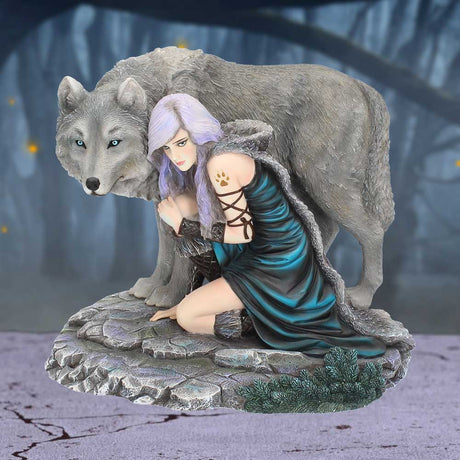 Protector Wolf Figurine by Anne Stokes Limited Edition Fantasy Wolf Ornament - Figurines Medium (15-29cm) at Gift Moments