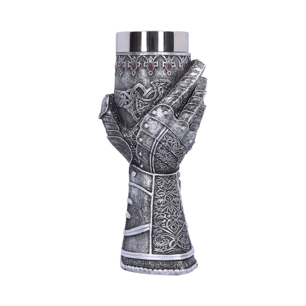 Medieval Knight Gauntlet Wine Goblet Hand Painted - Goblets & Chalices at Gift Moments